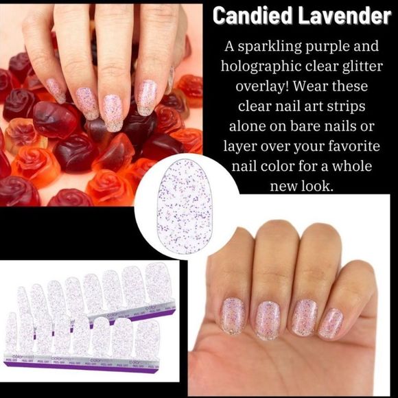 Color Street | Candied Lavender a purple glitter overlay nail strips - Picture 5 of 12